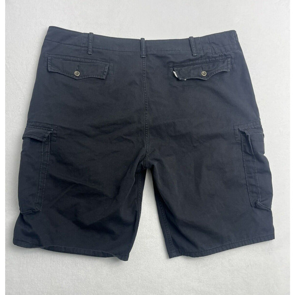 Levis Mens Cargo Shorts Size 40 Black Baggy Skater Y2K Grunge Flap Pockets - Picture 2 of 16